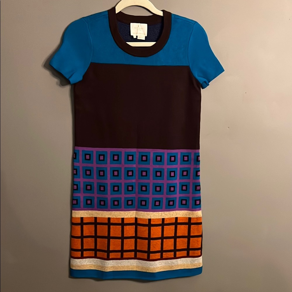 Kate Spade Freyda Blue Black Sheath Midi Dress